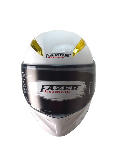 Fr-965 White Motosiklet Kaskı Çene Açılır Güneş Vizörlü Motorcu Kask Beyaz