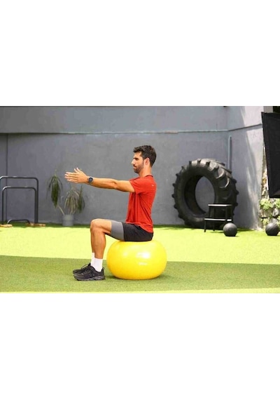 Slazenger 55cm Anti-burst Gymball Sarı Pompa Dahil Pilates Topu