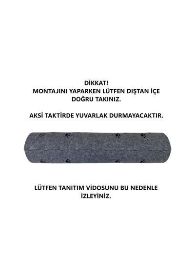 Kedi Oyuncağı Tüneli 1. Kalite 3mm Keçeden Geçmeli Kedi Ve Pati Figürlü 9 Renk A7