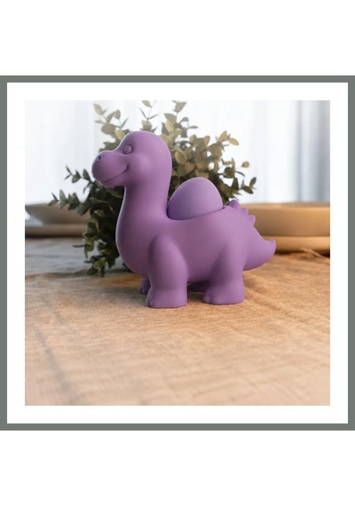 Bezos 3d Baskı Dinozor Yumurtalık - Sevimli Eggosaurus Yumurta Tutucu-mor Mmbz
