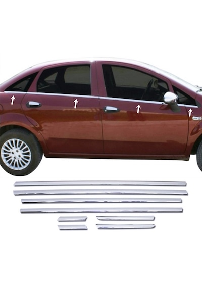 Fiat Linea Krom Cam Çıtası 8 Prç P.çelik 2007 Ve Üzeri