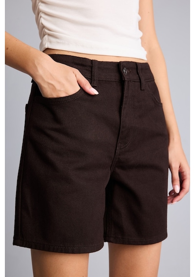 Defacto %100 Pamuk Regular Fit 5 Cepli Jean Bermuda Şort I7380ax26smbn212 Kahve-bn212