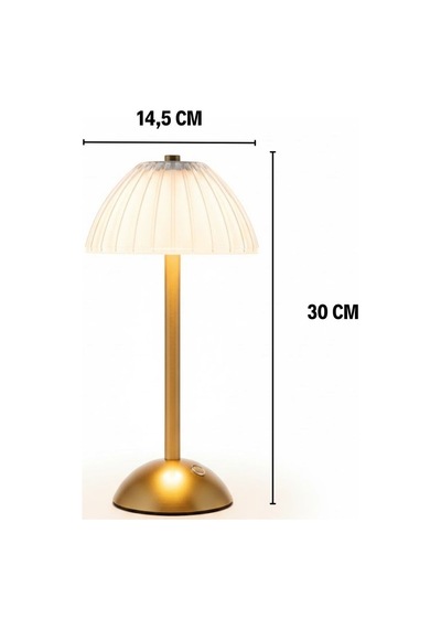 Uzun Çizgili Model Led Masa Lambası Dokunmatik, 3 Renk Işık Modlu, Şarjlı Dekoratif Gece Lambası Beyaz