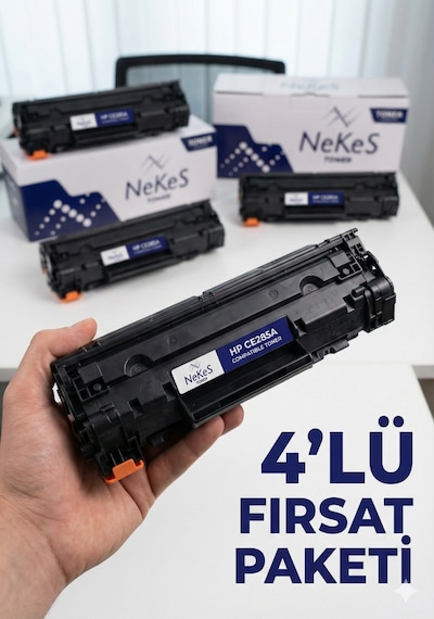 Nekes Toner Hp Laserjet Pro M1130 / M1132 / M1132 Mfp 85a Siyah Muadil Toner 4' Lü Paket - Çipli / Ce285a