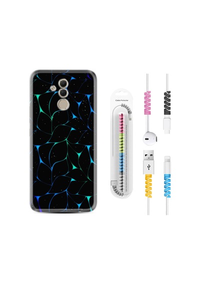 Huawei Mate 20 Lite Kılıf Kablo Koruyuculu Naif Çizgiler 1680