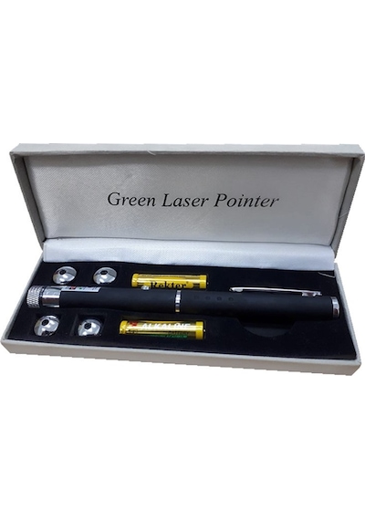 Gp-301 Yeşil Lazer Pointer 100 Mw 10 Km Etkili Kalem Lazer 5 Baş Siyah