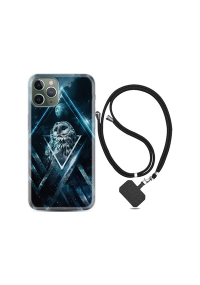 Apple Uyumlu iPhone 13 Pro Kılıf Boyun Askılı Old Owl 1649