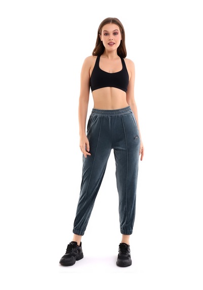 Winmoda34 Kadife Eşofman Jogger Petrol-yeşili