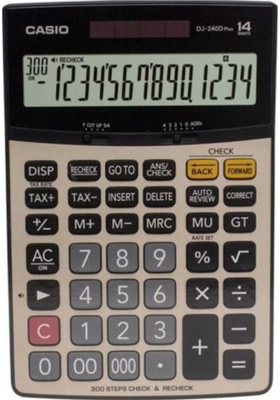 Casio DJ-240D Plus Masaüstü 14 Hane Hesap Makinesi