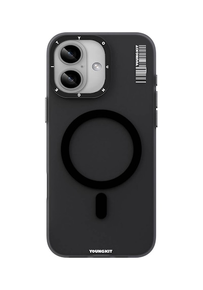 Apple Uyumlu iPhone 16 Uyumlu Kılıf Magsafe Şarj Özellikli Youngkit Hidden Sand Serisi Kapak Siyah