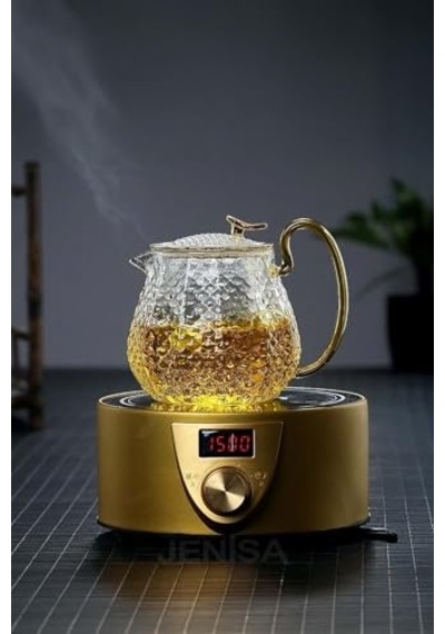 Cam Demlik 550 Ml - Dayanıklı Cam Süzgeçli Ve Altın Kulplu Çay Keyfi Diğer