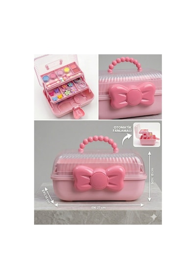 Çocuk Takı Ve Toka Organizeri Otomatik Açılır Katlı Düzenleyici Kutu 27x15x15 Cm Pembe Taşınabilir Çok Bölmeli Saklama Çantası Pembe Çocuk Takı Ve Toka Organizeri Otomatik Açılır Katlı Düzenleyici Kutu 27x15x15 Cm Pembe Taşınabilir Çok Bölmeli Saklama Çantası Pembe