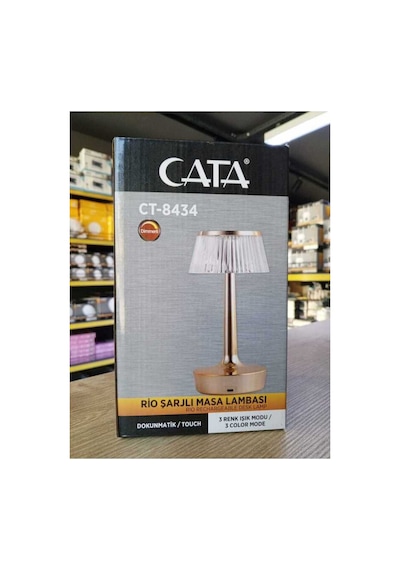 Ct-8434 Rio Şarjlı Masa Lambası Altın