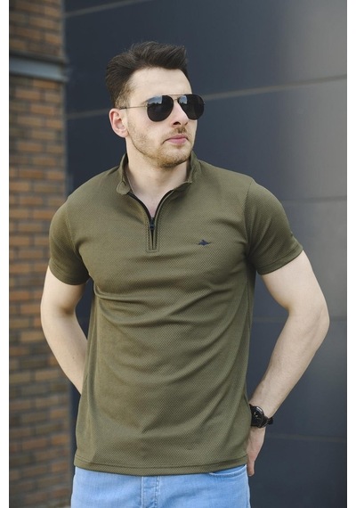 Roderick Hakim Yaka Petek Kumaş Yarım Fermuarlı Erkek Tshirt