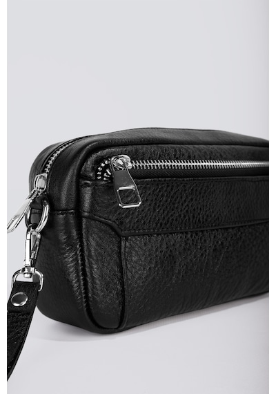 Westbag Unisex Hakiki Dana Derisi El Geçmeli Portföy Çanta Premium Kalite Günlük Clutch Siyah