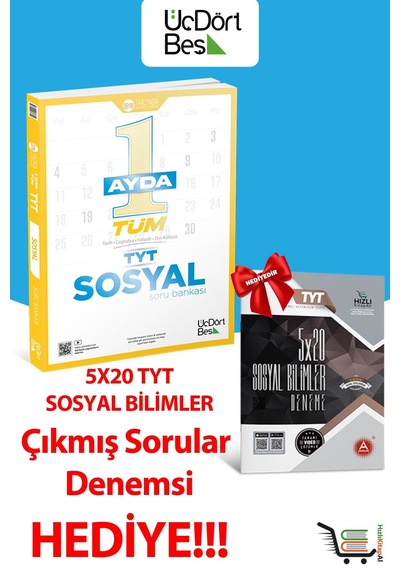 1 Ayda Tyt Tüm Sosyal Soru Bankası Çıkmış Sorular Hediyeli