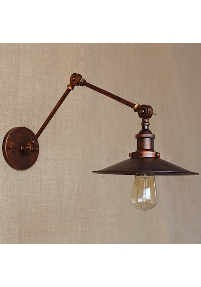 Riolight Retro Bakır Üç Mafsallı Hareketli Başlık Metal Aplik Şap Bakır