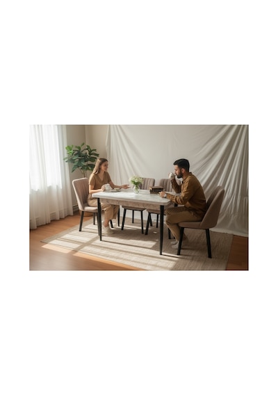Efe Mobilya T-6029 Carara 70x120 Mdf Kare Gold Cappuccino Sandalye 4 Kişilik Mutfak Masası Takımı Cappucino Efe Mobilya T-6029 Carara 70x120 Mdf Kare Gold Cappuccino Sandalye 4 Kişilik Mutfak Masası Takımı Cappucino