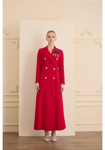 Senna Rose Stone Dress Kırmızı Kırmızı