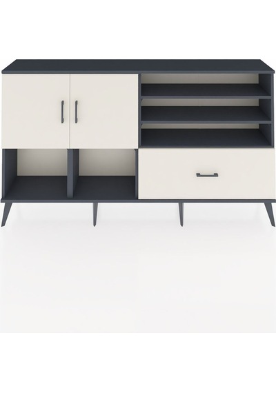 Arges Konsol 7 Raflı Tek Çekmeceli 2 Kapaklı 176x30x99 Antrasit-aytaşı Aytası - Antrasıt Arges Konsol 7 Raflı Tek Çekmeceli 2 Kapaklı 176x30x99 Antrasit-aytaşı Aytası - Antrasıt