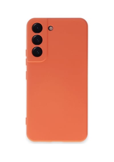 Samsung Galaxy S22 Ile Uyumlu Kılıf Nano Içi Kadife Turuncu Renk Kamera Korumalı Silikon Kapak Col169801-turuncu