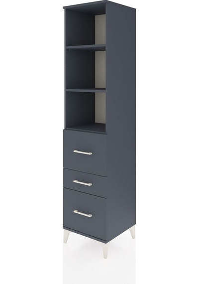 Hyperion Dolap 3 Raflı 3 Çekmeceli 44x44x195 Antrasit-antrasit Antrasit