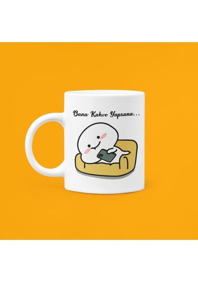 Bana Kahve Yapsana Baskılı Kupa Bardak Beyaz