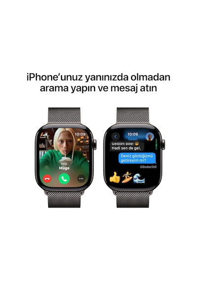 Apple Watch Series 10 GPS + Cellular 46 MM Titanyum Kasa Milano Loop S/M Akıllı Saat (Apple Türkiye Garantili)
