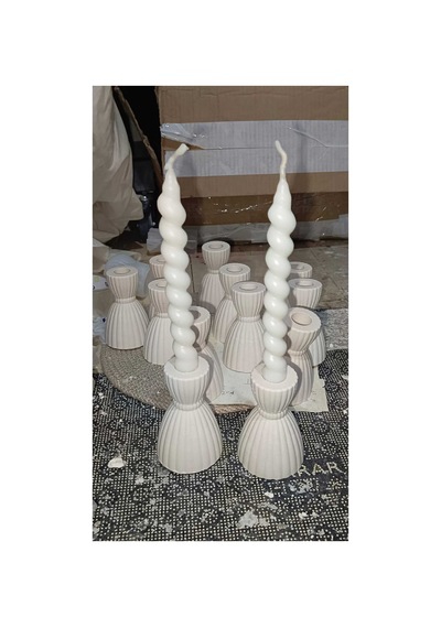 Spiral Burgu Mum Vanilya Kokulu 4 Adet Beyaz