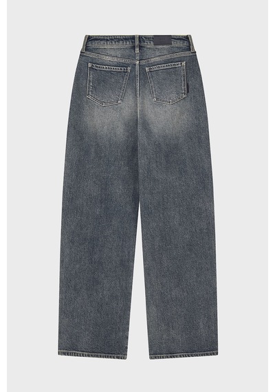 Armani Exchange Pamuklu Oversize Fit Zımba Detaylı Geniş Paça Jeans Kadın Kot Pantolon Xw000100 Af25765 Mb001 Mavi