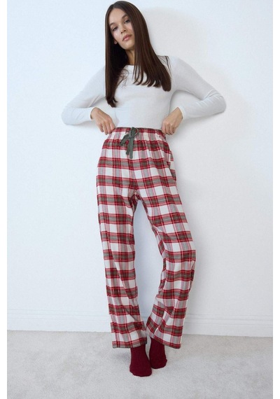 Defacto Regular Fit Uzun Boy Flanel Kareli Pijama Altı-fall İn Love F3673ax25wnbr196 Bordo-br196