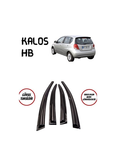 Chevrolet Kalos Hb Cam Rüzgarlığı 4lü Parlak Siyah