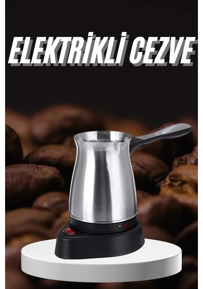 Bay Paslanmaz Çelik Türk Kahvesi Makinesi 6 Fincan Kpasiteli Elektrikli Cezve Najmaddin Standart