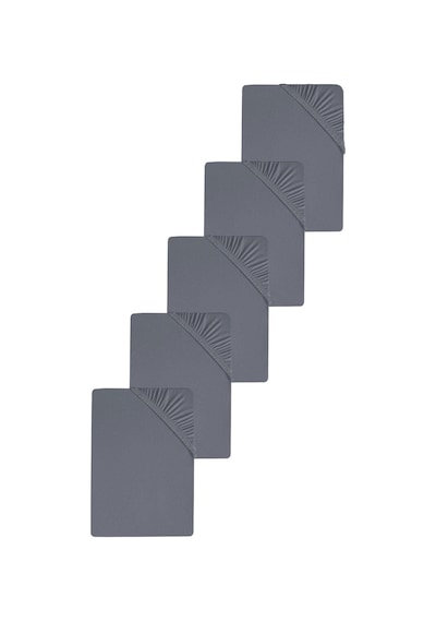 5 Adet Düz Pamuklu Tek Kişilik 80 X 200 X 30 Cm Lastikli Penye Çarşaf Antrasit