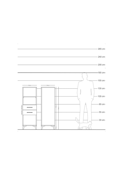 Hyperion Dolap 2 Raflı 2 Çekmeceli 44x44x134 Çam-aytaşı Atlas Çam