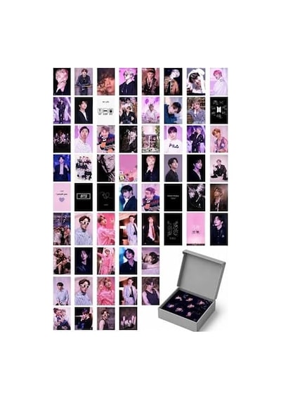 Print Dore Bts Duvar Poster Seti - Kolaj Set - 60 Adet - Pembe Bts Poster Seti - 10cm 15cm - Kalın Kuşe Kağıt 7/8 Yaş