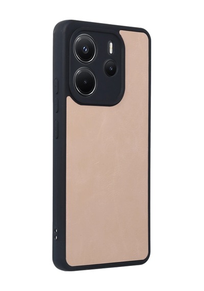 Muratech Newface Xiaomi Redmi Note 14 4g Kılıf Aras Deri Kapak - Pudra