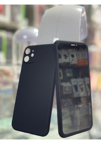 Apple Uyumlu iPhone 11 Uyumlu 360 Tam Koruma Black Kılıf -
