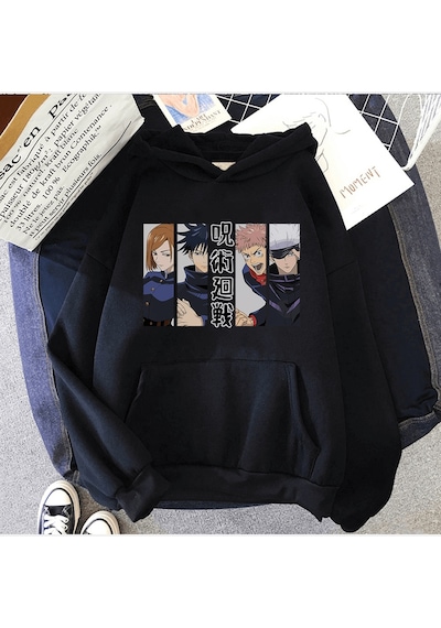 Jujutsu Kaisen Kolaj Kapşonlu Sweatshirt 001