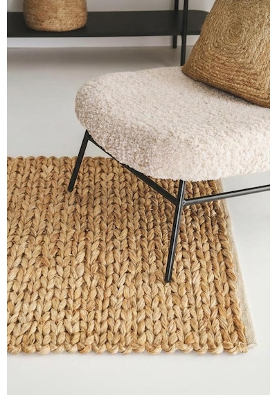 Digithome Jüt Hasır Dikdörtgen Oturma Odası Yatak Odası Natural Halı 120x80 Cm Kahverengi