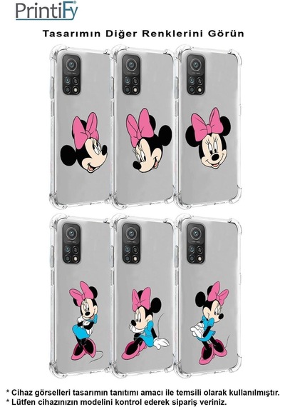 Samsung Galaxy M15 İle Uyumlu Mickey Mouse 5 Baskılı Şeffaf Köşe Korumalı Antişok Kılıf