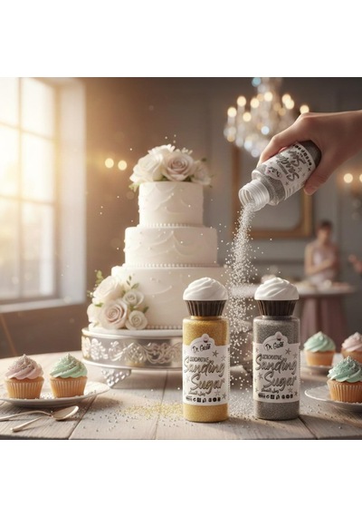 Sanding Şeker 3 Lü Set 100 Gr Altın, Gümüş Ve Siyah Pasta & Tatlı Süsleme Şekeri
