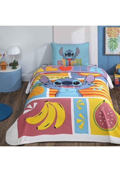 Taç Lisanslı Disney Lilo&stitch Fruit Pamuk Tek Kişilik Pike Takımı 000000001000051394 Çok Renkli