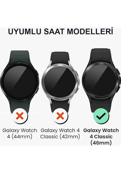 Samsung Galaxy Watch 4 Classic 46mm İçin Kılıf 360 Full Round Soft Silicone Şeffaf Galaxy Watch 4 Classic 46mm İle Uyumlu Kılıf - Şeffaf Çok Renkli