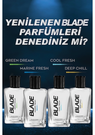 Blade Marine Fresh Erkek Parfüm EDT 70 ML + Marine Fresh Erkek Sprey Deodorant 3 x 150 ML