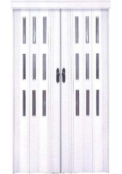 Akağaç Ahşap Desenli 3 Sıra Camlı Akordeon Kapı 87x200cm