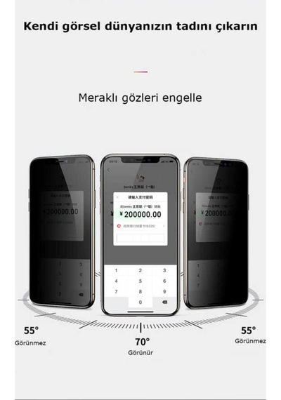 Apple Uyumlu  iPhone X Zore Kor Privacy Cam Ekran Koruyucu