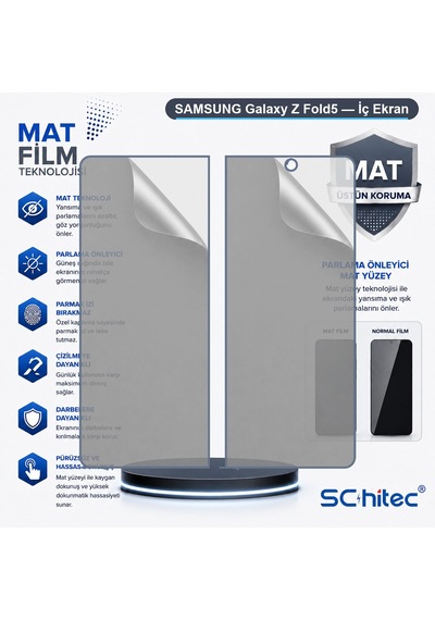 Samsung Galaxy Z Fold5 Uyumlu İç Ekran Mat Hidrojel Koruyucu
