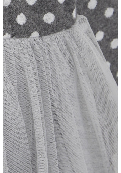 Breeze Kız Çocuk Uzun Kollu Elbise Tüllü Fiyonklu 1.5-5 Yaş, Füme Füme
