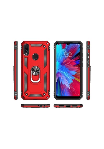 Xiaomi Redmi Note 7 Vega Tank Zirh Yüzüklü Standli Silikon Kilif 390648198
